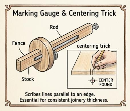 marking gauge and centering trick