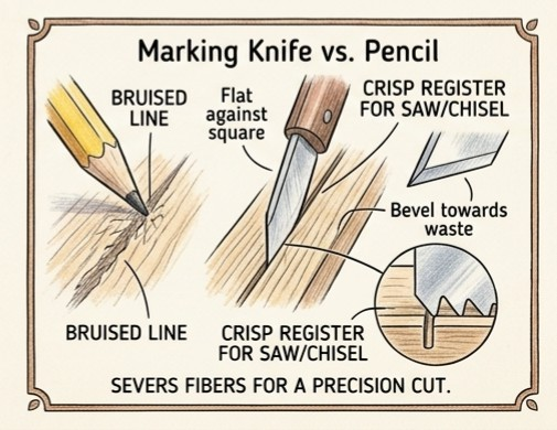 marking knife vs pencil